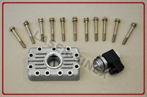 Pokrywa głowicy kompresora BOCK FKX40 z elektrozaworem 24V typu K, pokrywy do kompresorów BOCK, części do kompresorów autobusowych (A-PG-003)