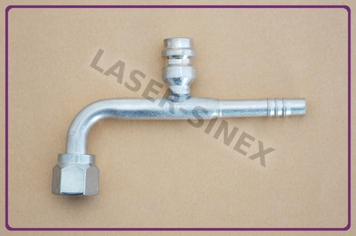 złącze aluminiowe z portem serwisowym wysokiego ciśnienia, kątowe frezowane żeńskie, 90°, o-ring