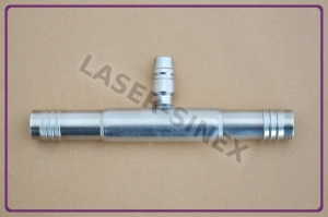 Złącze serwisowe przelotowe frezowane z portem serwisowym niskiego ciśnienia, aluminium, rurka 12-12 (ZS-173)