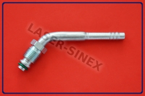 Złącze serwisowe aluminiowe kątowe frezowane męskie bez skuwki, 45°, rurka 6-6, o-ring, gwint 5/8"-18 (ZS-160)