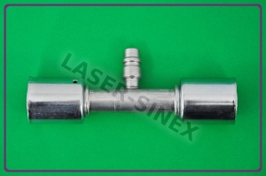 Złącze aluminiowe proste z dwoma skuwkami i portem serwisowym, rurka 12-12 (ZS-133)