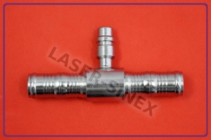 Złącze serwisowe przelotowe typu BURGACLIP z portem serwisowym niskiego ciśnienia 13 mm, opaski zaciskowe, stal, rurka 12-12, łącznik prosty z zaworem serwisowym, węże i końcówki do klimatyzacji (ZS-213)