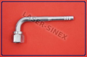 Złącze serwisowe aluminiowe kątowe frezowane bez skuwki, 90°, rurka 6-6, o-ring, gwint 5/8"-18, złącza serwisowe do klimatyzacji samochodowej, części do naprawy klimatyzacji samochodowej (ZS-149)