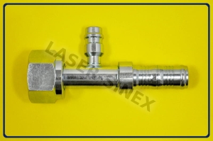 Złącze typu BURGACLIP z portem serwisowym niskiego ciśnienia 14 mm, żeńskie proste, opaski zaciskowe, o-ring, gwint 1 1/16"-14, rurka 12-12, złącze do węży gumowych w układzie klimatyzacji, części do naprawy klimatyzacji samochodowej (ZS-201)