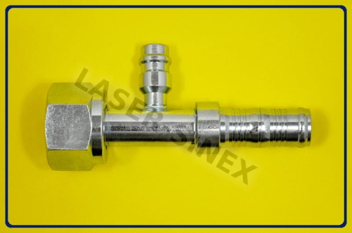 złącze typu BURGACLIP z portem serwisowym niskiego ciśnienia 14 mm, żeńskie proste, opaski zaciskowe, o-ring, gwint 1 1/16"-14, rurka 12-12, złącze do węży gumowych w układzie klimatyzacji samochodowej, autoklimatyzacja sklep Łódź.JPG