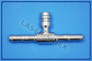 Złącze serwisowe przelotowe typu BURGACLIP z portem serwisowym wysokiego ciśnienia 16 mm, opaski zaciskowe, stal, rurka 8-8, złącza zaciskowe do węży klimatyzacji, złącza serwisowe do klimatyzacji samochodowej (ZS-211)