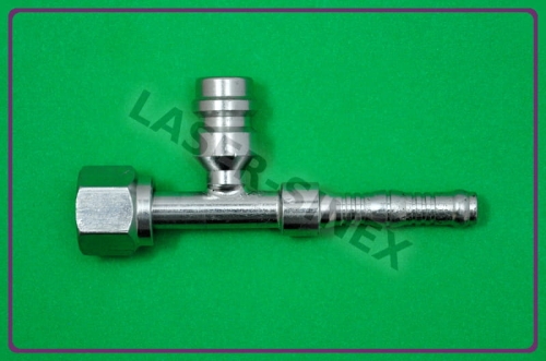złącze typu BURGACLIP z portem serwisowym wysokiego ciśnienia 16 mm, żeńskie proste, opaski zaciskowe, o-ring, gwint 5/8"-18, rurka 6-6, złącza do węży gumowych z portem serwisowym, naprawa układu klimatyzacji części