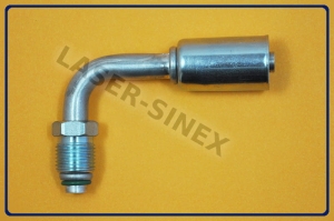 Złącze serwisowe aluminiowe męskie 90°, o-ring, gwint 5/8"-18, 6-6, złącze kątowe do naprawy układu klimatyzacji, klimatyzacja samochodowa części Łódź (ZS-112)