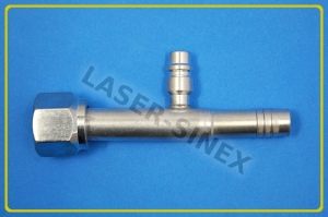 Złącze aluminiowe z portem serwisowym niskiego ciśnienia, proste frezowane żeńskie, o-ring, rurka 10-10, gwint 7/8"-14, złącze z portem serwisowym do węży gumowych, klimatyzacja samochodowa sklep (ZS-144)