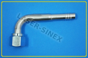 Złącze serwisowe aluminiowe kątowe frezowane bez skuwki, 90°, rurka 8-8, o-ring, gwint 3/4"-16, złącze kątowe do naprawy układu klimatyzacji, klimatyzacja samochodowa części Łódź (ZS-150)