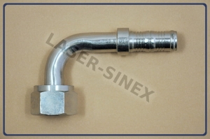 Złącze kątowe 90° typu BURGACLIP na opaski zaciskowe, o-ring, żeńskie gwint 1 1/16"-14, rurka 12-12, złącze kątowe do naprawy układu klimatyzacji, klimatyzacja samochodowa części Łódź (ZS-193)