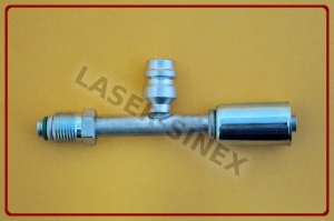 Złącze aluminiowe z portem serwisowym wysokiego ciśnienia, męskie proste, o-ring, gwint 5/8"-18, 6-6, złącza do węży gumowych w układzie klimatyzacji, części do naprawy klimatyzacji (ZS-105)