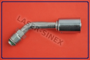 Złącze serwisowe aluminiowe męskie 45°, o-ring, gwint 3/4"-18, 8-8, złącze serwisowe do przewodów układu klimatyzacji, części i narzędzia do klimatyzacji samochodowej (ZS-109)