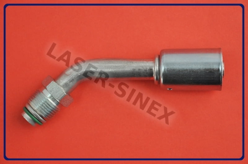 złącze serwisowe aluminiowe męskie 45°, o-ring, gwint 3/4"-18, 8-8, złącze serwisowe do przewodów układu klimatyzacji, części i narzędzia do klimatyzacji samochodowej