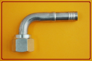 Złącze serwisowe aluminiowe kątowe frezowane bez skuwki, 90°, rurka 12-12, o-ring, gwint 1 1/16"-14, złącza serwisowe do węży, naprawa układu klimatyzacji części (ZS-152)