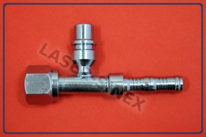 Złącze typu BURGACLIP z portem serwisowym wysokiego ciśnienia 17 mm, żeńskie proste, opaski zaciskowe, o-ring, gwint 5/8"-18, rurka 6-6, złącze do węży gumowych, złącza do klimatyzacji samochodowej (ZS-198)