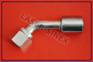 Złącze serwisowe aluminiowe żeńskie 45°, o-ring, gwint 1 1/16"-14, 12-12, złącze serwisowe kątowe do przewodów gumowych, klimatyzacja samochodowa sklep (ZS-090)