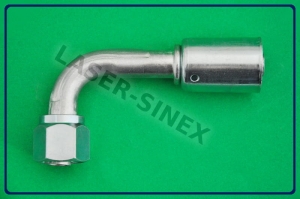 Złącze serwisowe aluminiowe kątowe żeńskie 90°, o-ring, gwint 3/4"-16, 8-8, złącze kątowe do naprawy układu klimatyzacji, klimatyzacja samochodowa części Łódź (ZS-095)