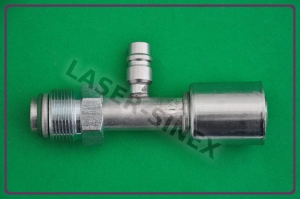 Złącze aluminiowe z portem serwisowym wysokiego ciśnienia, męskie proste, o-ring, gwint 1 1/16"-16, 12-12, złącza serwisowe do naprawy układu klimatyzacji (ZS-107)