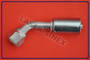 Złącze serwisowe aluminiowe żeńskie 45°, o-ring, gwint 5/8"-18, 6-6, złączka zaciskowa kątowa do przewodów gumowych, części i narzędzia do naprawy klimatyzacji w samochodzie (ZS-087)