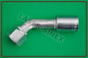 Złącze kątowe aluminiowe żeńskie 45°, o-ring, gwint 7/8"-14, 10-10, złączka serwisowa do węży klimatyzacji, klimatyzacja samochodowa sklep Łódź (ZS-089)