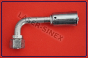 Złącze serwisowe aluminiowe żeńskie 90°, o-ring, gwint 5/8"-18, 6-6, złącze do naprawy gumowych rurek, naprawa układu klimatyzacji (ZS-094)