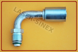 Złącze serwisowe aluminiowe męskie 90°, o-ring, gwint 3/4"-18, 8-8, złącza serwisowe kątowe, auto-klimatyzacja części (ZS-113)