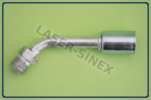 złącze serwisowe aluminiowe męskie 45°, gwint 3/4"-16, 8-8, złączka zaciskowa kątowa do przewodów gumowych, części i narzędzia do naprawy klimatyzacji w samochodzie