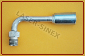 Złącze serwisowe aluminiowe męskie 90°, gwint 5/8"-18, bez oringu, złączki do przewodów gumowych, części i narzędzia do naprawy klimatyzacji (ZS-123)