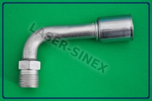 Złącze serwisowe aluminiowe męskie 90°, gwint 7/8"-14, bez oringu, złącza zaciskowe do węży gumowych, części do serwisu klimatyzacji (ZS-125)