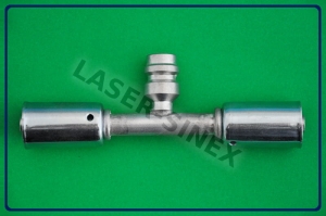 Złącze aluminiowe proste z dwoma skuwkami i portem serwisowym, rurka 6-6, złączka zaciskowa z portem wysokiego ciśnienia, naprawa klimatyzacji w samochodzie (ZS-130)