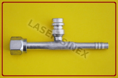 złącze aluminiowe z portem serwisowym wysokiego ciśnienia, proste frezowane żeńskie, o-ring, rurka 6-6, gwint 5/8"-18, złącze proste z adapterem serwisowym, złącza do węży klimatyzacji