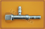 Złącze typu BURGACLIP z portem serwisowym niskiego ciśnienia 13 mm, żeńskie proste, opaski zaciskowe, o-ring, gwint 7/8"-14, rurka 10-10, złącza na opaski zaciskowe do klimatyzacji, złącza i węże do klimatyzacji samochodowej (ZS-176)