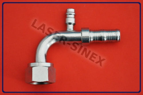 złącze typu BURGACLIP z portem serwisowym niskiego ciśnienia 14 mm, kątowe 90° na opaski zaciskowe, o-ring, żeńskie gwint 1 1/16"-14, rurka 12-12, złącze do przewodów gumowych auto-klimatyzacji, części i narzędzia do klimatyzacji