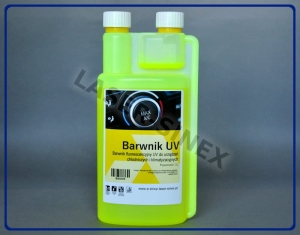 Barwnik UV 1L, barwnik do wykrywania nieszczelności, do sprawdzania szczelności układu klimatyzacji A/C; WYKRYWANIE NIESZCZELNOŚCI KLIMATYZACJA