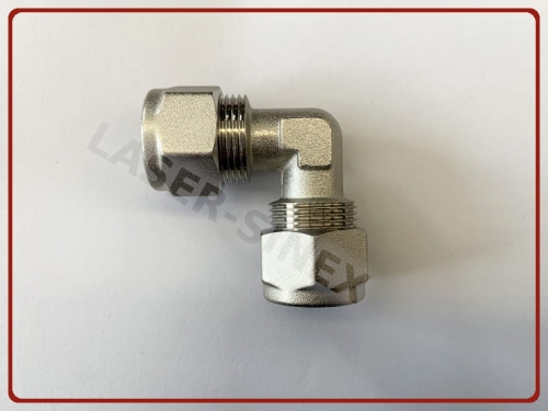 złączka skręcana kątowa do rurek klimatyzacji - na rurkę 16 mm, złącze przewodów aluminiowych w układach klimatyzacji, uszczelnienie układu klimatyzacji