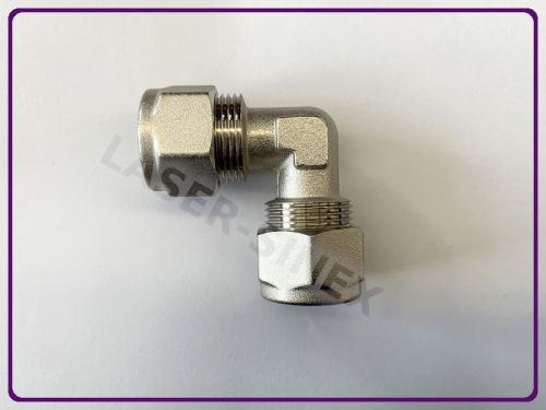 złączka skręcana kątowa do rurek klimatyzacji - na rurkę 8 mm, złącze przewodów aluminiowych w układach klimatyzacji, uszczelnienie układu klimatyzacji