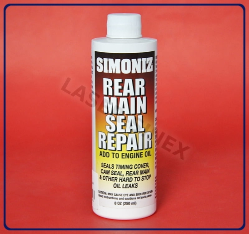 uszczelniacz w płynie likwidujący wycieki na uszczelnieniu tylnej pokrywy silnika SIMONIZ REAR MAIN SEALER, naprawia spękane i skruszałe uszczelnienia w tylnej pokrywie silnika - zimeringi wału korbowego