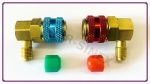 Komplet adapterów kątowych do czynnika R134a, komplet adapterów niskiego i wysokiego ciśnienia HP i LP, adaptery klimatyzacji, adaptery do czynnika chłodniczego SAK-010