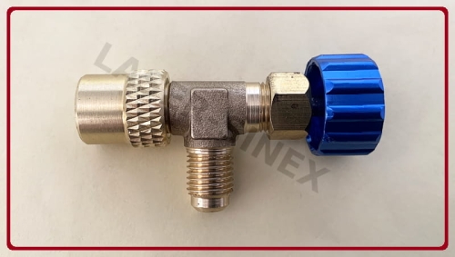 zawór serwisowy do napełniania klimatyzacji 1/4 SAE - 1/4 SAE ŻEŃSKIE, zawory do napełniania układów chłodniczych R407c, R404a, R134a, złącza serwisowe, adaptery do klimatyzacji