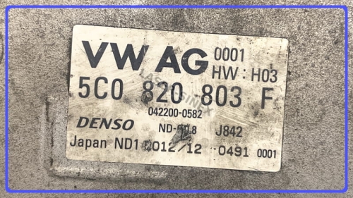elektryczna sprężarka klimatyzacji do hybryd VOLKSWAGEN Jetta (Mk6) 1.4 TSI Hybrid (04.2011 - ), regenerowany kompresor DENSO ES27, 5C0820803F, 042200-0582, 0422000582, części do klimatyzacji w hybrydach