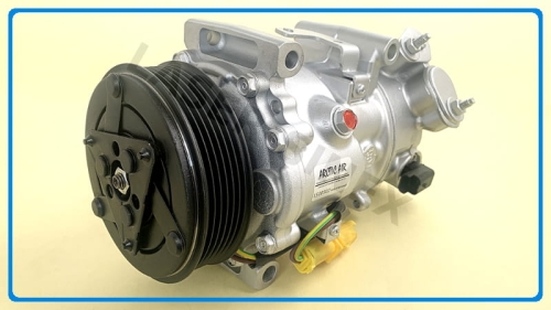 sprężarka klimatyzacji CITROEN C5 III, C4 II, DS4, DS5, DS DS5, PEUGEOT 308 I, RCZ, 508 I, regenerowany kompresor SANDEN SD6C12, 9671451180, 6453ZE, 6453.ZE, SANDEN 1366F, auto-klima sklep Łódź