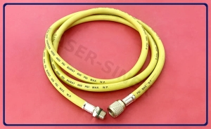 Wąż do napełniania klimatyzacji 180 cm 1/4" SAE gw. ZEWNĘTRZNY, przewód serwisowy ŻÓŁTY do napełniania klimatyzacji, narzędzia do obsługi klimatyzacji samochodowej (WK-023)