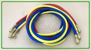 Zestaw węży do napełniania klimatyzacji 250 cm 1/4" SAE, przewody serwisowe, serwis klimatyzacji samochodowej (PY-005)