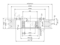 schemat koła sprzęgła SD7H15 2A, rysunek techniczny koła